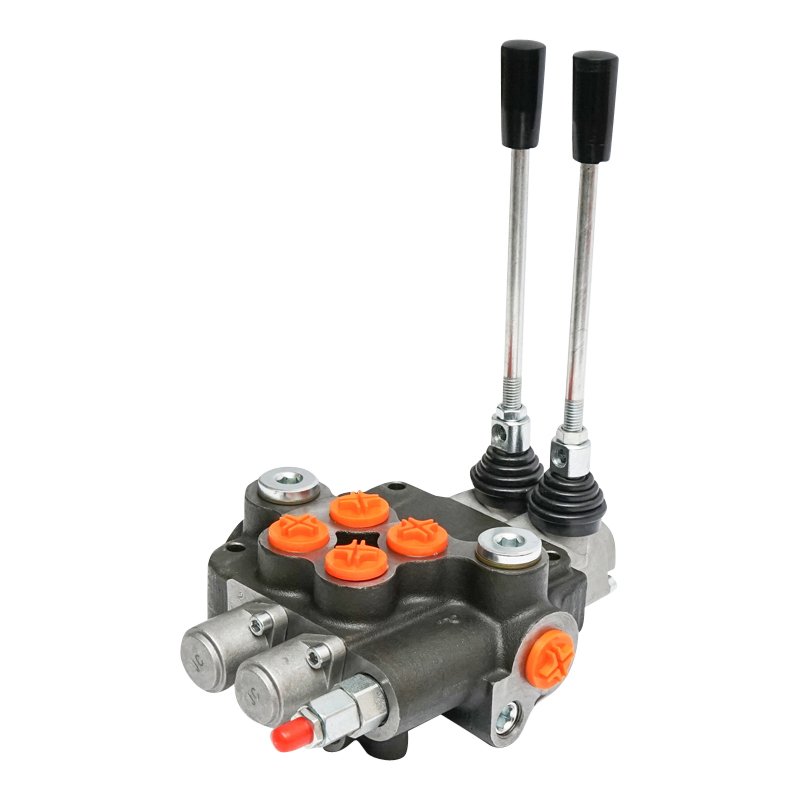 Distribuitor hidraulic cu 2 manete, racord instalatie M22x1.5 debit 80L/min Tractor Forestier Breckner Germany
